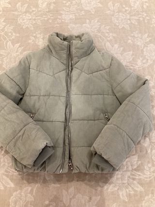 Chaqueta pana acolchada verde