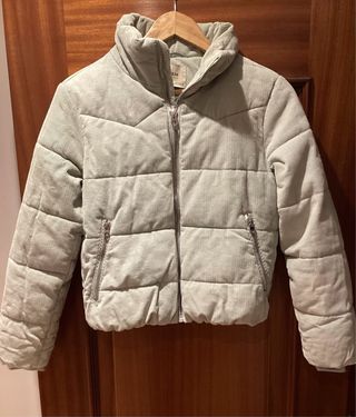 Chaqueta pana acolchada verde