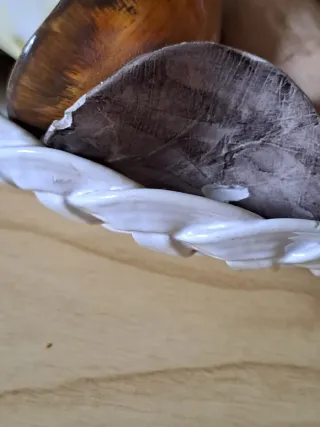 Soprammobile centrotavola ceramica e legno