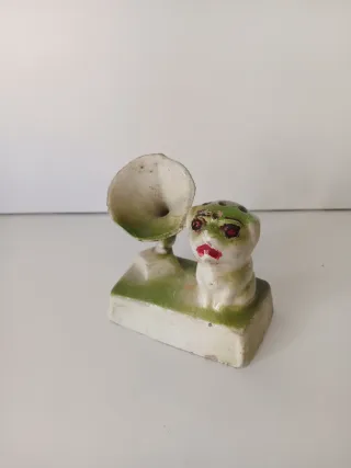 Palillero de cerámica perro gramófono