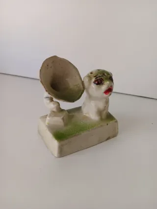 Palillero de cerámica perro gramófono