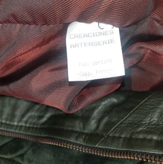 Chaqueta cuero verde hombre