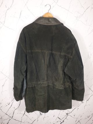Chaqueta cuero verde hombre