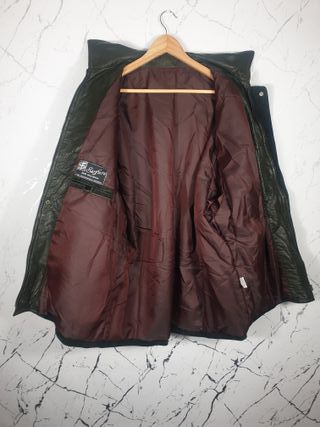 Chaqueta cuero verde hombre