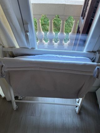 Cuna plegable madera con ruedas