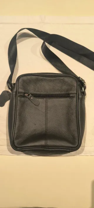 Bolso bandolera hombre piel negro nuevo