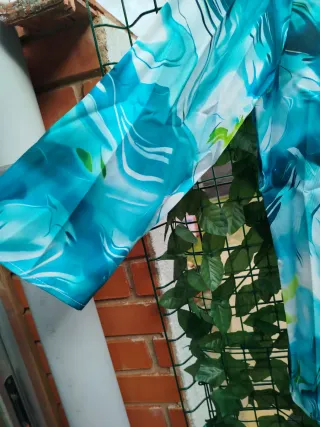 Blusa mujer,manga tres cuartos Acuática, XXL