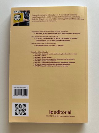 Inglés profesional para servicios de restauración
