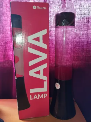 Lámpara de Lava Fisura Negra y Rosa intenso