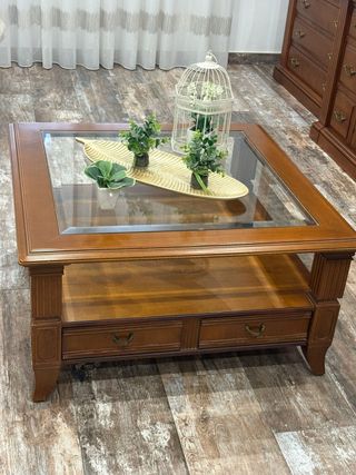 Mesa de centro madera y cristal