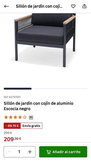 Sillón aluminio Leroy Merlin modelo Escocia