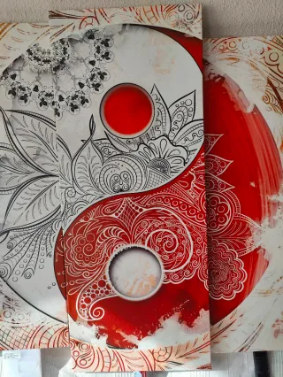 Cuadro Yin Yang 5 piezas | Arte Zen moderno