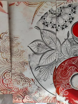 Cuadro Yin Yang 5 piezas | Arte Zen moderno