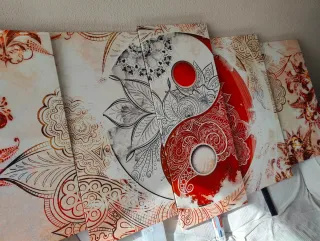 Cuadro Yin Yang 5 piezas | Arte Zen moderno