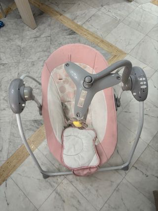 Balancín eléctrico para bebé rosa