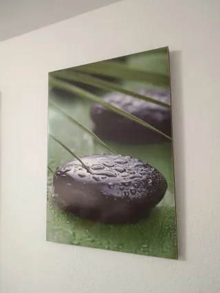 Cuadro Decorativo Piedras y Hojas