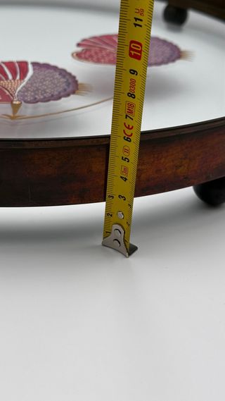 Vassoio vintage Art Déco vetro e metallo