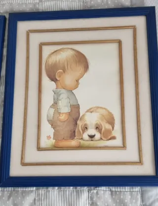 2 Cuadros Infantiles Gatos y Perros