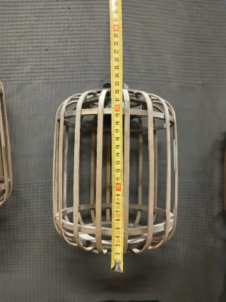 Lámpara colgante 3 bombillas bambú