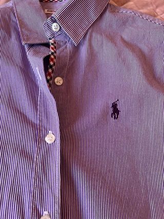 Camisa Polo Jeans Morada Rayas