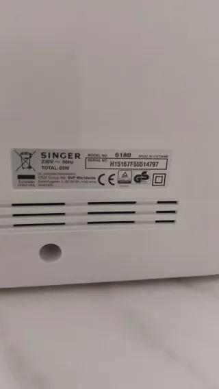 Máquina de coser Singer Brilliance 6180 como nueva