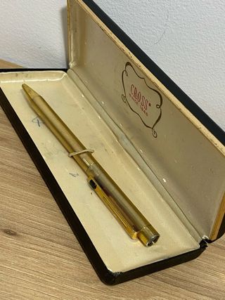 Bolígrafo Gold 18k Clásico Dorado en Estuche cross