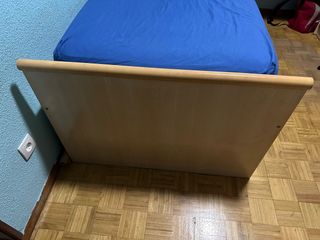 Cama nido con almacenaje beige y azul 2x1metro