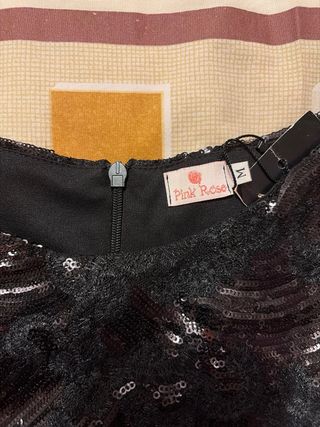 Vestido Pink Rose Negro Lentejuelas