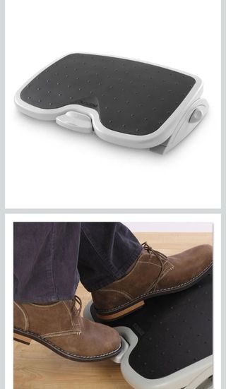 Reposapiés Ergonómico Ajustable Negro/Blanco