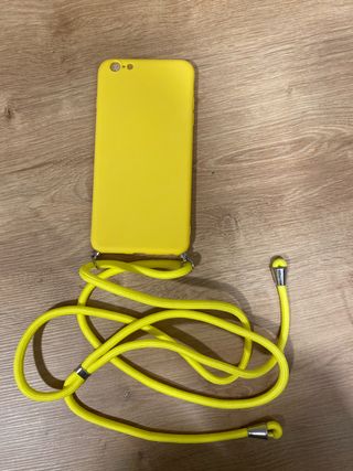 Custodia gialla per iPhone 6 Plus con cordino giallo