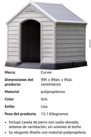 Caseta para perro color beige y gris