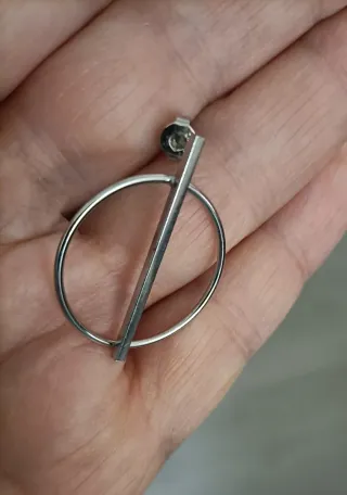 Pendientes Aro Plata Diseño Moderno