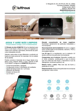 Purificador de aire Domotik Máquina de Ozono