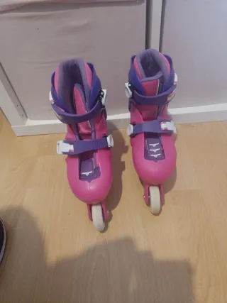Patines infantiles rosas y morados
