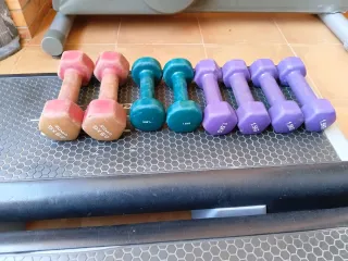 Bicicleta Estática, pesas y plataformas