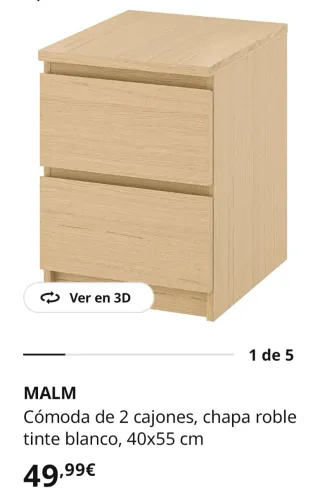 Mesita de noche IKEA MALM Madera
