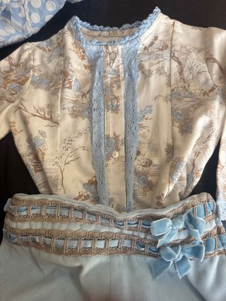 Conjunto 2 piezas niña 4 años, Celeste beige marr