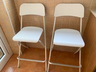 2 Taburetes Plegables Ikea Blancos