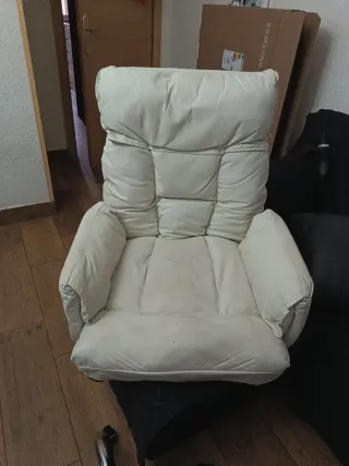 Sillón reclinable 5 posiciones tela beige