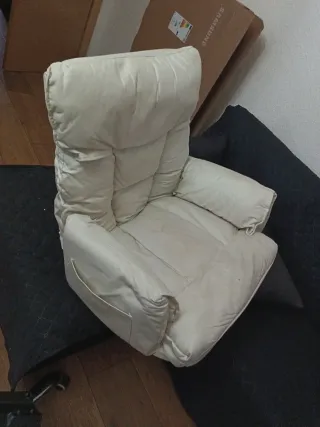 Sillón reclinable 5 posiciones tela beige