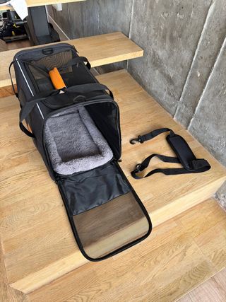 Transportín Perro/Gato Negro y Gris