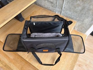 Transportín Perro/Gato Negro y Gris