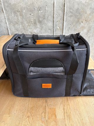 Transportín Perro/Gato Negro y Gris