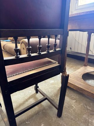 Juego 3 Sillas Clásicas Piel y Madera