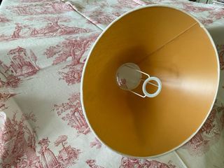 Pantalla cónica lámpara de mesa lino 40 cm blanca