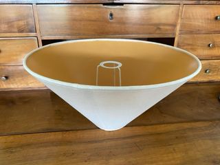 Pantalla cónica lámpara de mesa lino 40 cm blanca