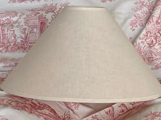 Pantalla cónica lámpara de mesa lino 40 cm blanca