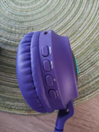 Auriculares Gato LED Rosa y Morado