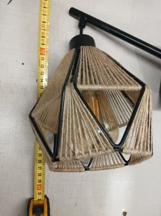 Farol decorativo yute y metal