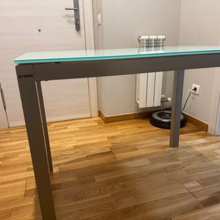 Mesa de comedor/cocina cristal y metal